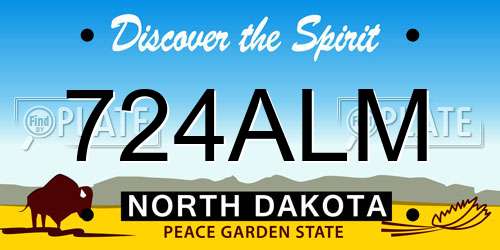 724ALM North Dakota License Plate