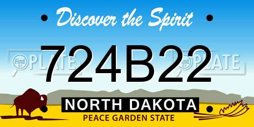 724B22 North Dakota License Plate
