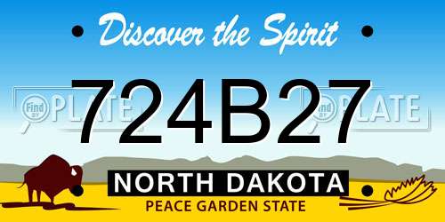 724B27 North Dakota License Plate