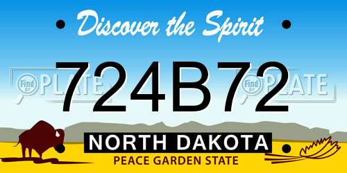 724B72 North Dakota License Plate
