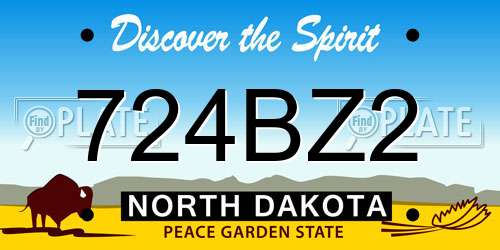 724BZ2 North Dakota License Plate