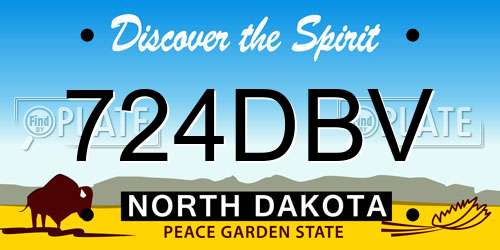 724DBV North Dakota License Plate