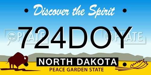 724DOY North Dakota License Plate