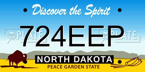 724EEP North Dakota License Plate