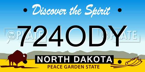 724ODY North Dakota License Plate