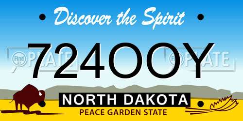 724OOY North Dakota License Plate
