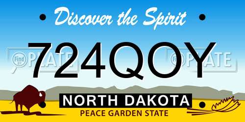 724QOY North Dakota License Plate