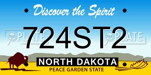724ST2 North Dakota License Plate
