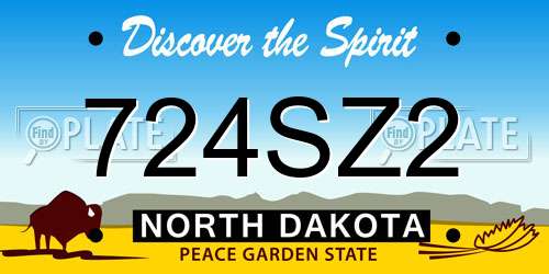 724SZ2 North Dakota License Plate