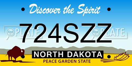 724SZZ North Dakota License Plate