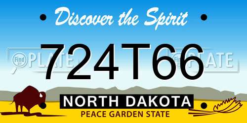 724T66 North Dakota License Plate