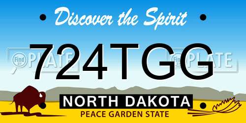 724TGG North Dakota License Plate