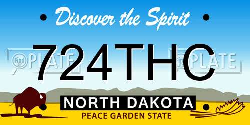 724THC North Dakota License Plate