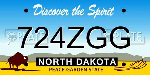 724ZGG North Dakota License Plate