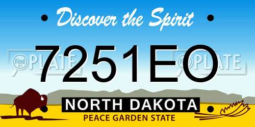 7251EO North Dakota License Plate