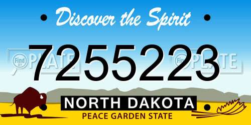 7255223 North Dakota License Plate