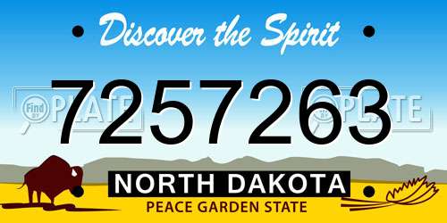 7257263 North Dakota License Plate