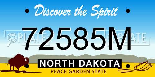 72585M North Dakota License Plate