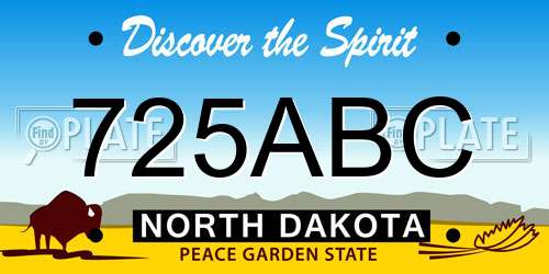 725ABC North Dakota License Plate