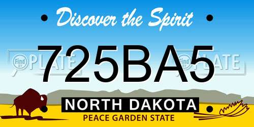 725BA5 North Dakota License Plate