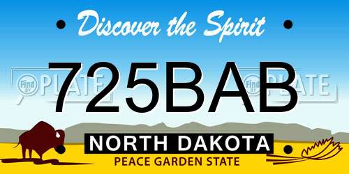 725BAB North Dakota License Plate