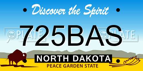 725BAS North Dakota License Plate