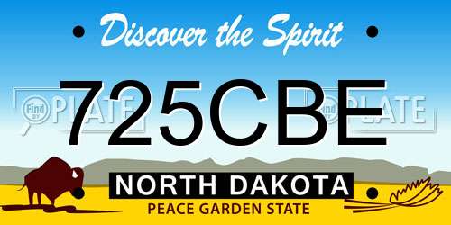 725CBE North Dakota License Plate