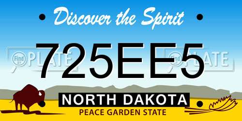 725EE5 North Dakota License Plate