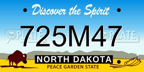 725M47 North Dakota License Plate