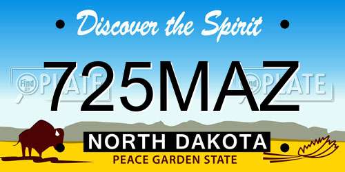 725MAZ North Dakota License Plate