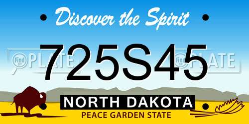 725S45 North Dakota License Plate