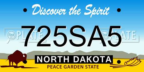 725SA5 North Dakota License Plate