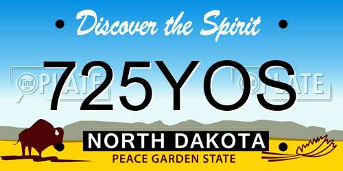 725YOS North Dakota License Plate