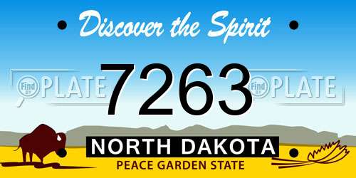 7263 North Dakota License Plate