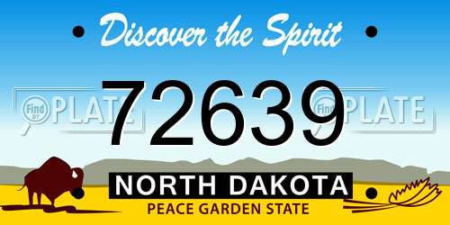 72639 North Dakota License Plate