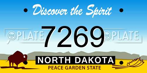 7269 North Dakota License Plate