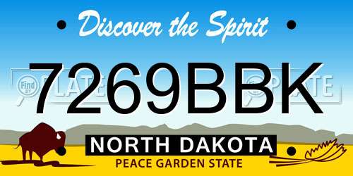 7269BBK North Dakota License Plate