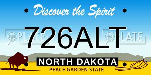 726ALT North Dakota License Plate