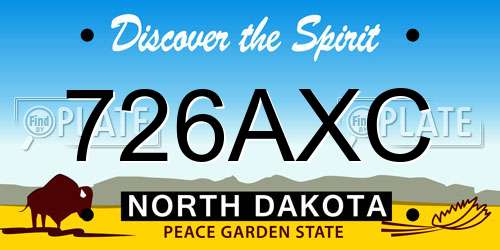 726AXC North Dakota License Plate