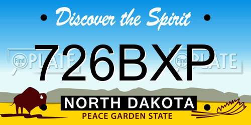 726BXP North Dakota License Plate