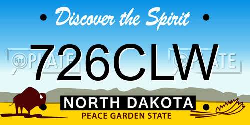 726CLW North Dakota License Plate