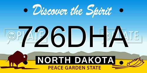 726DHA North Dakota License Plate
