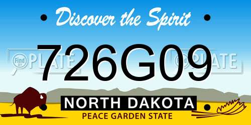 726G09 North Dakota License Plate