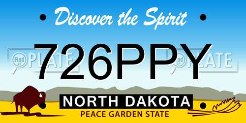 726PPY North Dakota License Plate