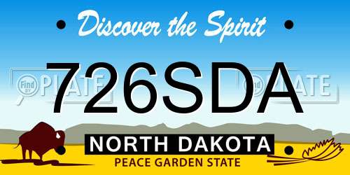 726SDA North Dakota License Plate