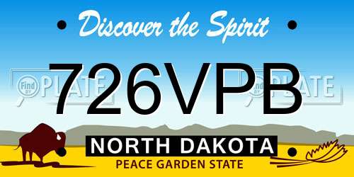 726VPB North Dakota License Plate