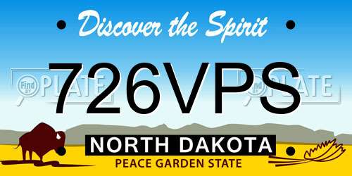 726VPS North Dakota License Plate