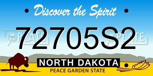 72705S2 North Dakota License Plate