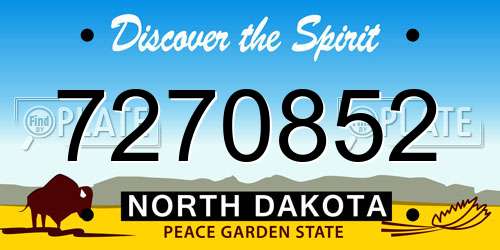 7270852 North Dakota License Plate
