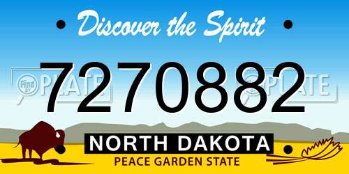 7270882 North Dakota License Plate